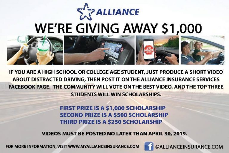 Picture with details of a car and words about scholarship.