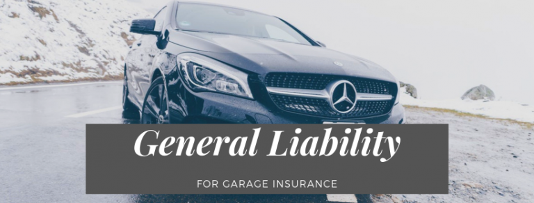 Car with sign that reads: General Liability Insurance