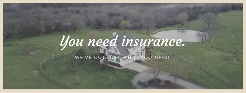 White house on green hill with words: You need insurance. We've got just what you need.