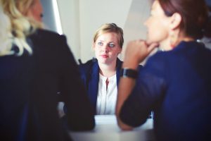 Woman in a business meeting.