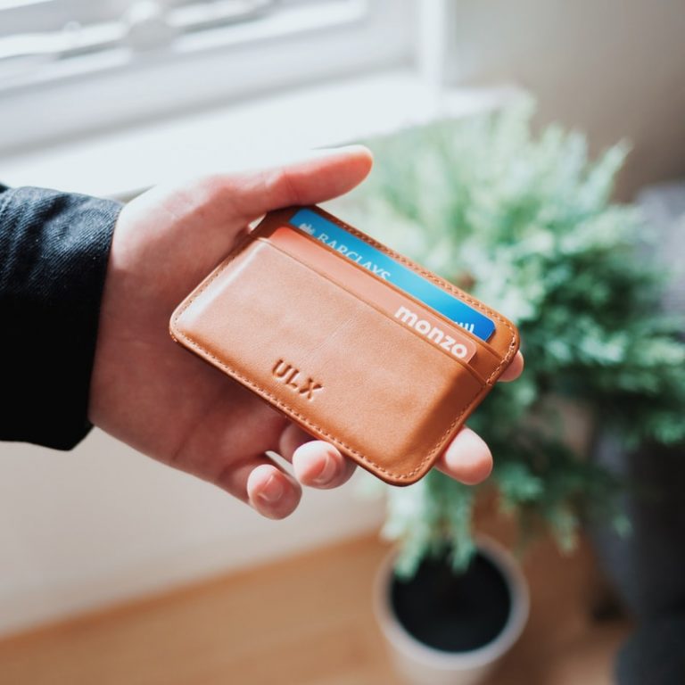 Wallet with credit cards.