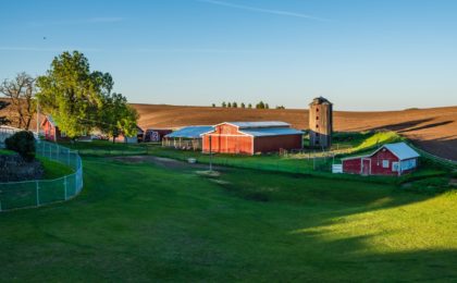 Farm with farm outbuildings that have farm insurance.