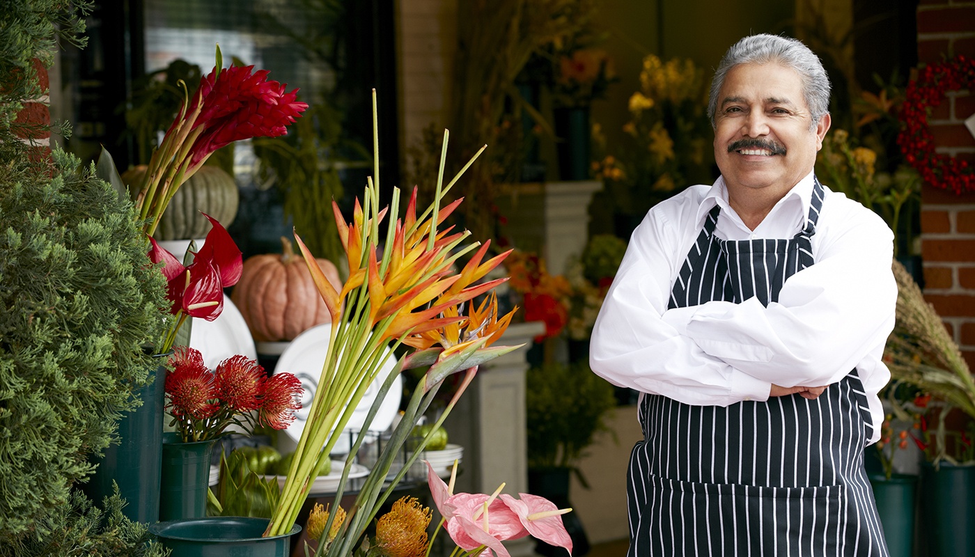 Portrait Of Male Florist Outside Shop