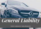 Car with sign that reads: General Liability Insurance